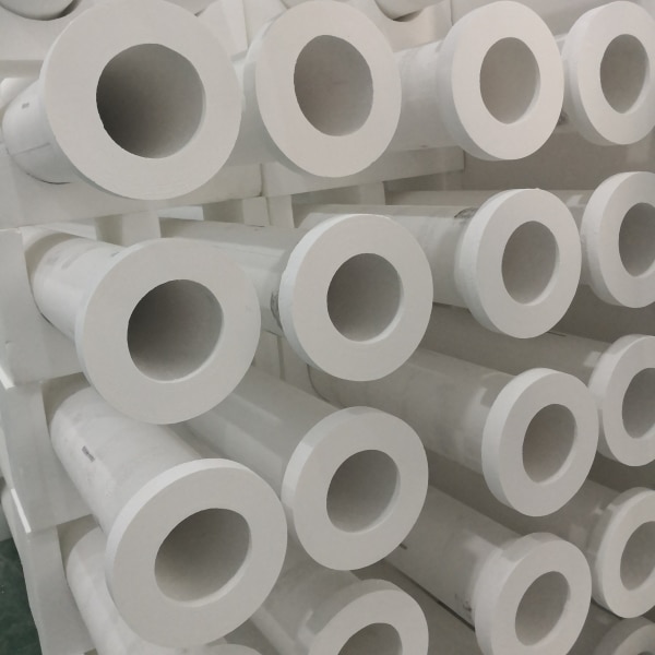 Ceramic fiber filter tubes showing the open hollow tube cross-section ends