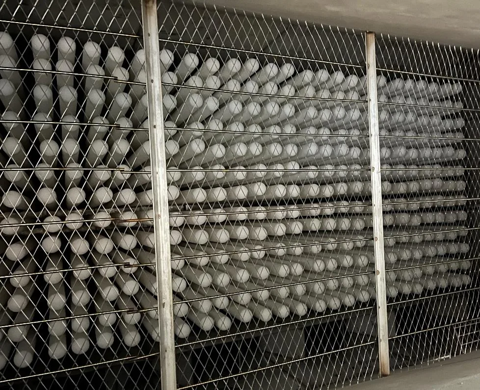 Completed baghouse retrofit with ceramic filter tubes seated on the tube sheet